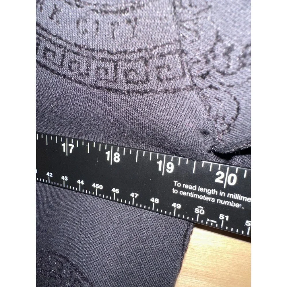 Supply & Demand Men’s Black Hoodie Gold Front Logo Suede Detail Streetwear M Y2K